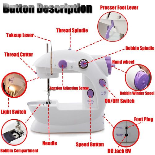 D&D-202 fully automatic electric sewing machine features compact size, built-in light and foot pedal control. Portable and easy to operate, ideal for daily household sewing work, free shipping and cash on delivery.