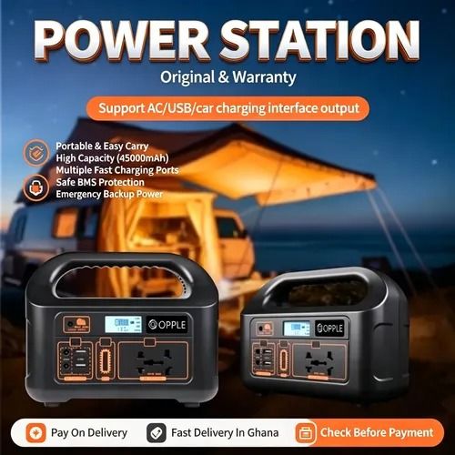 🚚 Shipped from Accra!150W Mini Outdoor Power Station, Energy Storage Power Station, Portable Power Bank, Emergency Power Supply, 76.8Wh, Portable Handheld