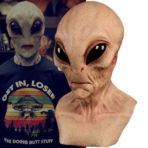 🔥HOT SALE🔥 COD！Alien Latex Mask, Scary Halloween Alien Mask, Party Prop