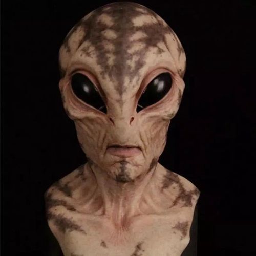 🔥HOT SALE🔥 COD！Alien Latex Mask, Scary Halloween Alien Mask, Party Prop