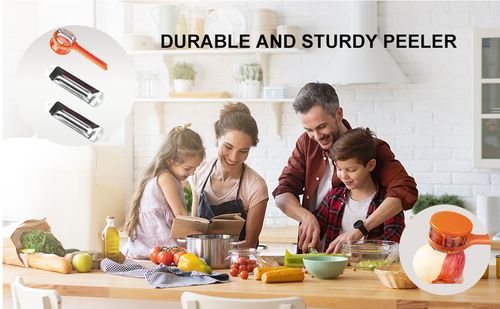 🔥HOT SALE🔥 COD！Upgraded Fruit and Vegetable Peeler with Storage Case—Safe and efficient, with double-sided sharp stainless steel blades, easy to clean, and comes with a storage case for easier and more convenient fruit and vegetable preparation. Orange