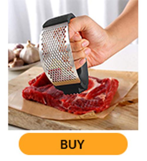 🔥HOT SALE🔥 COD！Garlic Press Rocker, Stainless Steel Garlic Mincer Crusher Professional Kitchen Gadgets Garlic Chopper with Ergonomic Handle, Silicone Garlic Peeler