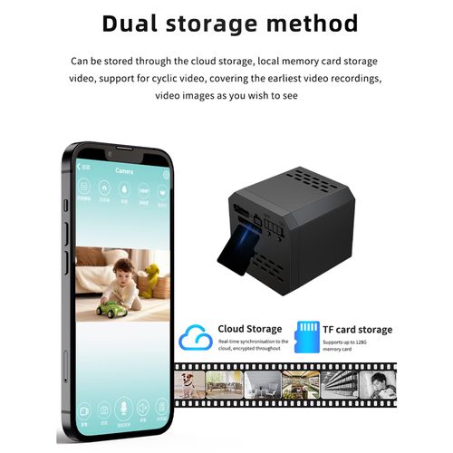 🔥HOT SALE🔥 COD！Mini Square WiFi Camera 1080P Portable Indoor Security Cam App Remote View SD Card Cloud Storage For House Office Baby Monitoring