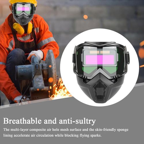 🔥HOT SALE🔥 COD！Automatic Darkening Welding Helme, Detachable Large Viewing Welding Hood, Lightweight and Breathable Face Shield, Professional Welding Mask for ARC Weld Grinding