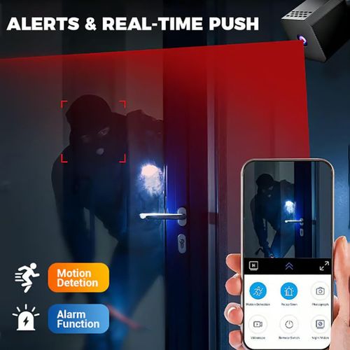 🔥HOT SALE🔥 COD！Mini Square WiFi Camera 1080P Portable Indoor Security Cam App Remote View SD Card Cloud Storage For House Office Baby Monitoring