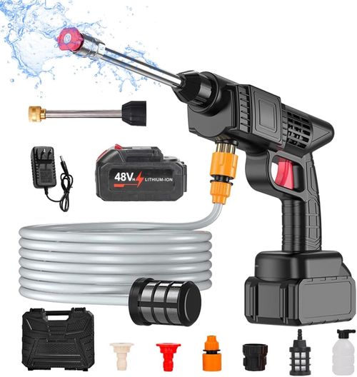 Power Washer, Ez Jet Hydrowasher, Ez Jet Cordless Power Washer, Ezjet Hydro Washer Portable 6 in 1 High Pressure Wireless Car Washer Water Gun