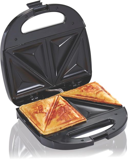 Sandwich Maker, Toaster and Electric Panini Press with Non-stick plates, LED Indicator Lights, Cool Touch Handle, Black