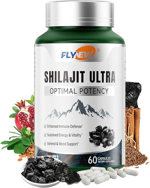 Shilajit for Men Women, Shilajit with Naturally Fulvic Acid & L-Arginine, Himalayan Shilajits for Extra Power, Stamina & Immune Support, Non-GMO,  60 Capsules, 1,300mg Per Serving