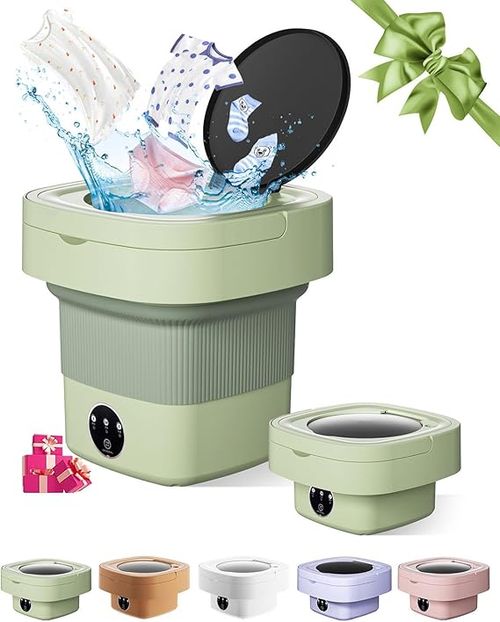 Portable Washing Machine, 8L Mini Laundry Washer with 3 Modes Cleaning for Underwear, Baby Clothes, Sock, Small Delicates. Foldable Washer and Dryer for Apartment, Home, Hotel, Camping