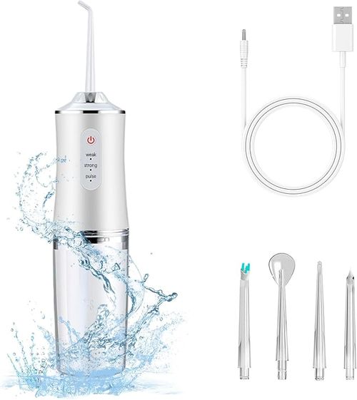 Electric Water Flosser Cordless for Teeth 3 Modes 4 Jet Tips Cleaning and Flossing Water Dental Portable Floss Irrigator Oral Water Flossed Rechargeable Tonsil Stone Travel Adults