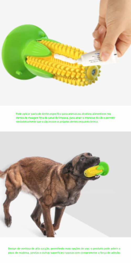 Brinquedo para Pets: Milho Sonoro, Mordedor para Limpeza Dental, Escova de Cachorro e Corda de Algodão em TPR, Ideal para Cães e Gatos