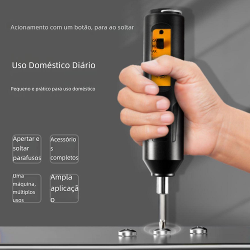 Chave de Fenda Elétrica Sem Fio Mini 3,6V, Bateria 2000mAh, Furadeira Multifuncional Doméstica com Brocas