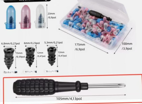 Espigões adesivos tipo cogumelo para reparo rápido de pneus de carro, moto e veículo elétrico, kit conserto de pneus sem câmara