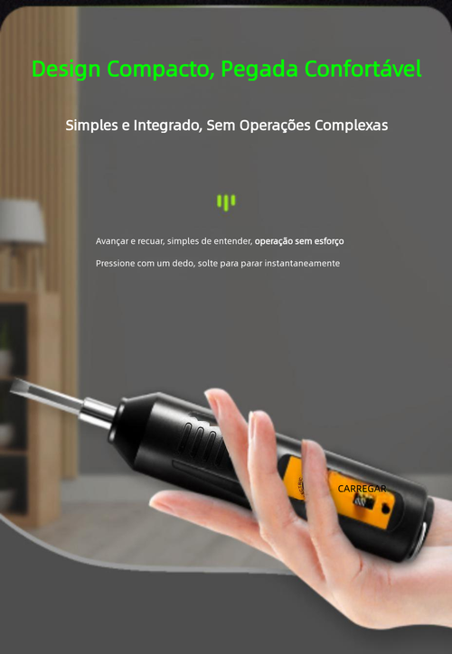 Chave de Fenda Elétrica Sem Fio Mini 3,6V, Bateria 2000mAh, Furadeira Multifuncional Doméstica com Brocas