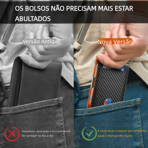 Carteira masculina em couro de fibra