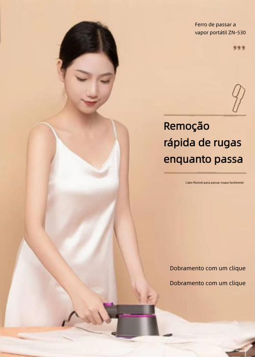 Vaporizador de Roupas Portátil de Mão, Uso Seco e Úmido, 1000W, com Proteção contra Queima a Seco, Mini e Compacto para Uso Doméstico