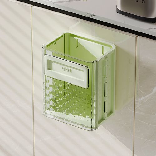 Lixeira de Parede para Cozinha, Dobrável, Recipiente para Resíduos Orgânicos, Armazenamento em Espaço Estreito, Fixação Adesiva sem Marcas, Ideal para Armários e Banheiros