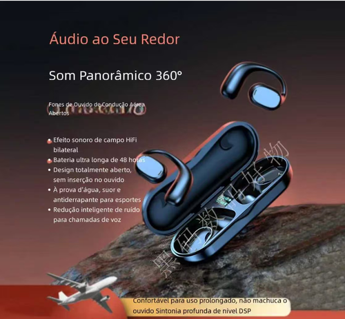 Auriculares Bluetooth Sem Fio Pretos