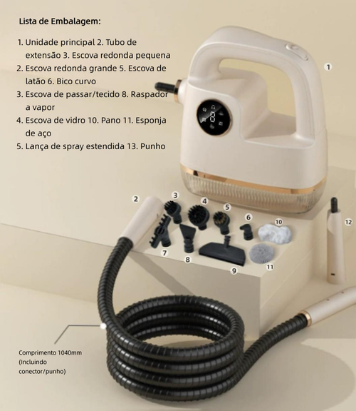 Limpador a vapor de alta temperatura e alta pressão, modelo doméstico compacto, para limpeza e desinfecção de cozinha, ar-condicionado, eletrodomésticos e gordura de cozinha