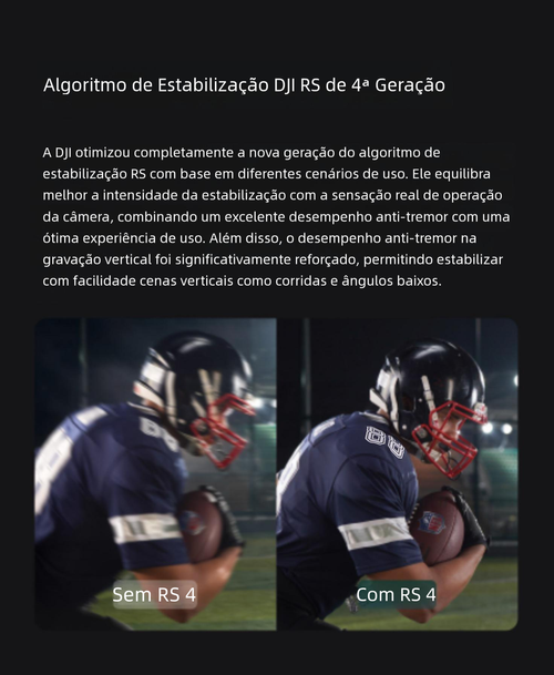 Estabilizador de câmera portátil DJI RS 4 Ronin, gimbal de três eixos com anti-vibração para gravação de imagens