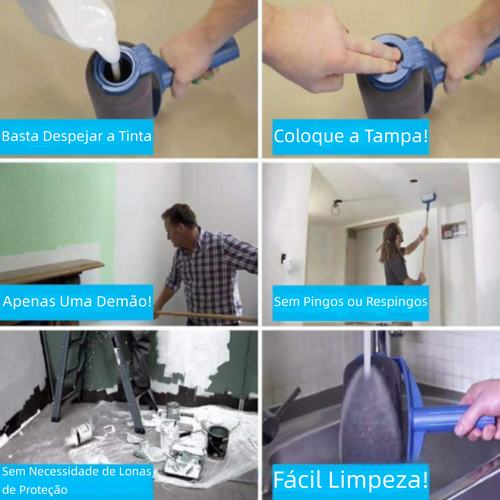 Rolo de pintura de esponja sem costura conjunto multifuncional cinco em um