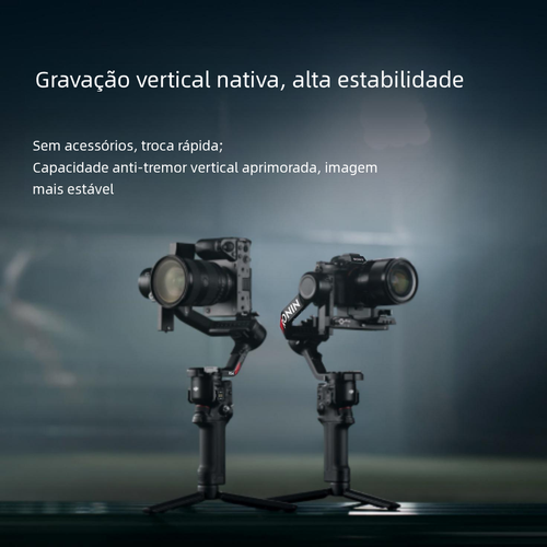 Estabilizador de câmera portátil DJI RS 4 Ronin, gimbal de três eixos com anti-vibração para gravação de imagens