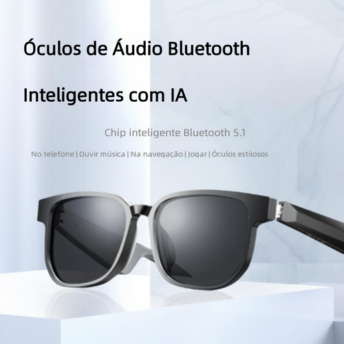 Óculos Inteligentes para Motoristas, Óculos de Sol Anti-Luz Azul com Fone Bluetooth e Áudio IA