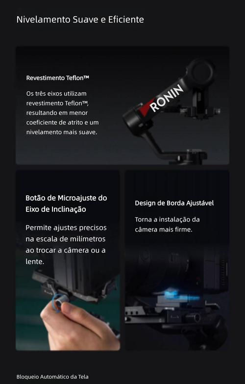 Estabilizador de câmera portátil DJI RS 4 Ronin, gimbal de três eixos com anti-vibração para gravação de imagens