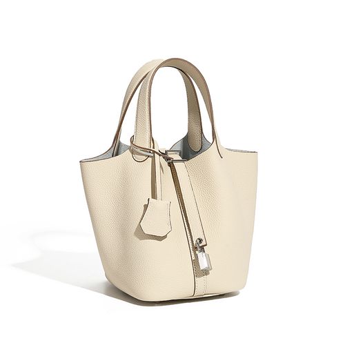 Bolsa balde de couro genuíno