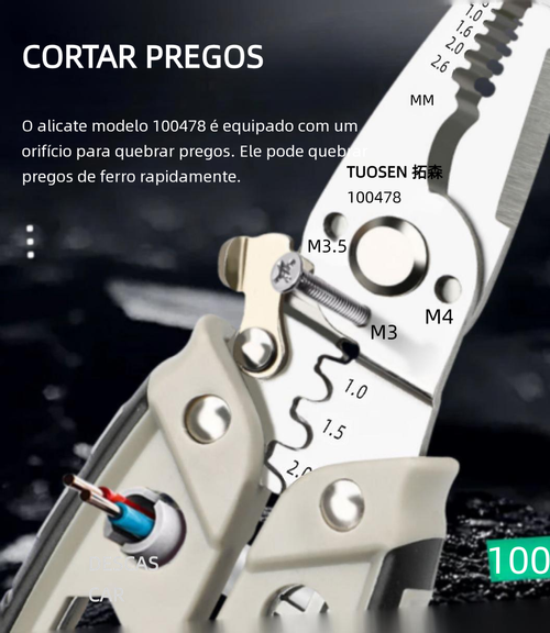 Alicate decapador de 7 polegadas           Encomende hoje, receba amanhã. Pagamento na entrega.