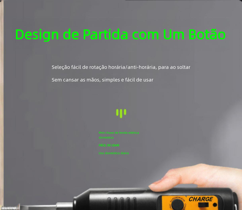 Chave de Fenda Elétrica Sem Fio Mini 3,6V, Bateria 2000mAh, Furadeira Multifuncional Doméstica com Brocas