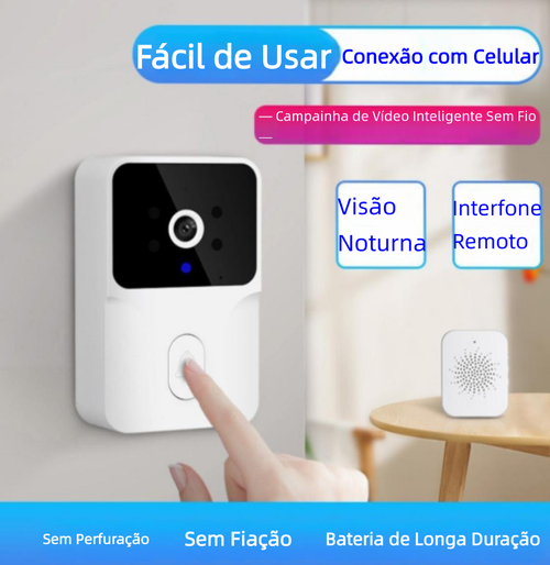 Campainha de vídeo sem fio com interfone