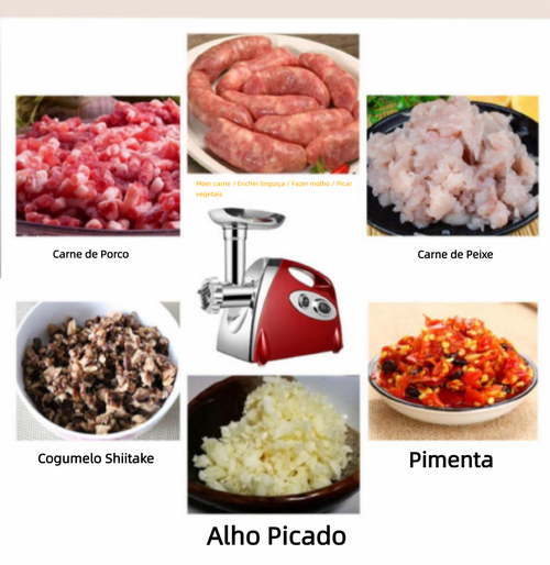 Moedor de carne elétrico multifuncional