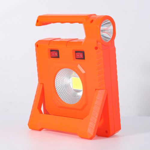 Carregador Portátil Solar, 2400mAh, Bateria Recarregável 18650, Lanterna de Liga de Alumínio, com 2 Lâmpadas LED Brinde