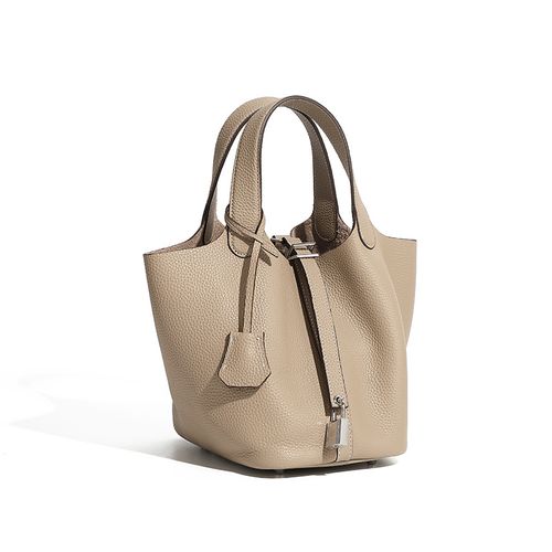 Bolsa balde de couro genuíno