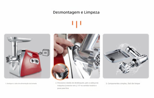 Moedor de carne elétrico multifuncional