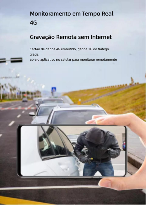 Câmera de Vigilância WiFi Sem Fio, Bateria Interna, Autonomia Sem Energia, Detecção Humana PIR