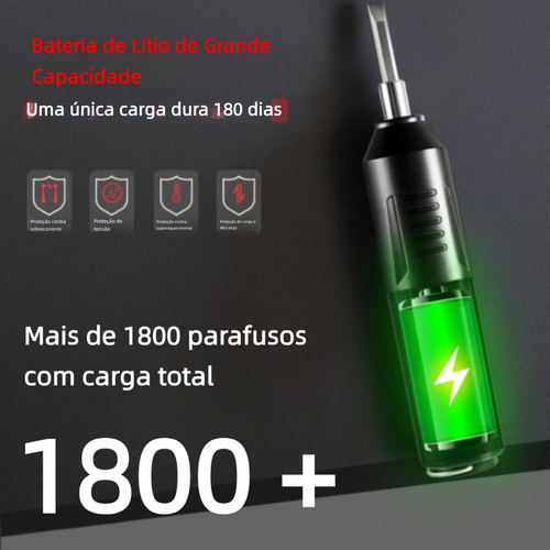 Chave de Fenda Elétrica Sem Fio Mini 3,6V, Bateria 2000mAh, Furadeira Multifuncional Doméstica com Brocas