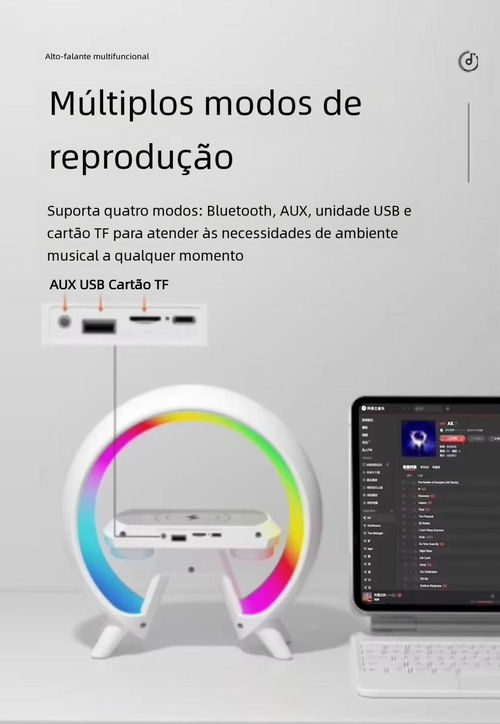 Luz Ambiente com Alto-falante Bluetooth