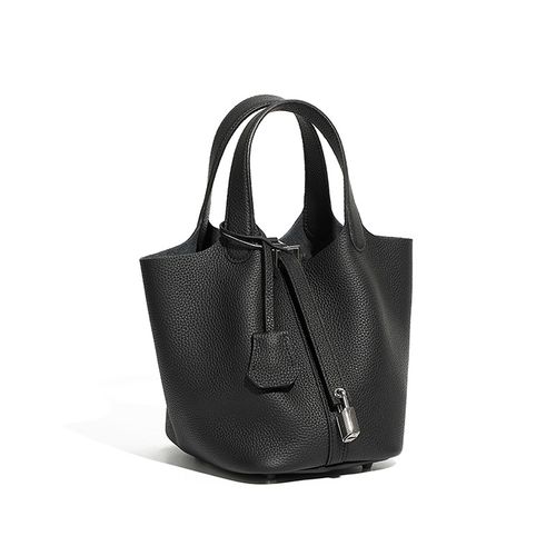 Bolsa balde de couro genuíno