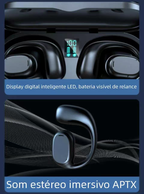 Auriculares Bluetooth Sem Fio Pretos