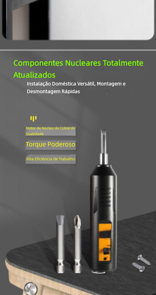 Chave de Fenda Elétrica Sem Fio Mini 3,6V, Bateria 2000mAh, Furadeira Multifuncional Doméstica com Brocas