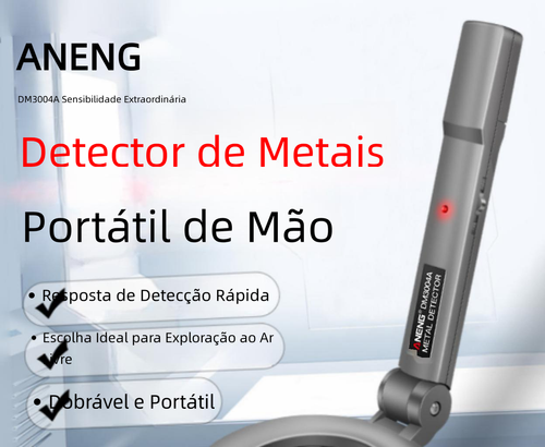 Detector de Metais Portátil, Alta Sensibilidade, Aparelho de Rastreio para Segurança, Detecção Externa e de Celulares
