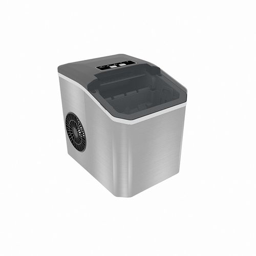 Máquina de gelo automática doméstica em aço inoxidável, produz gelo em bala e esférico, funcionamento contínuo 24 horas