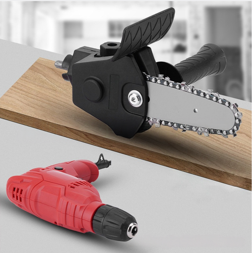 Adaptador conversor de furadeira para motosserra de 4 polegadas, mini motosserra elétrica portátil para uso doméstico, ideal para poda e jardinagem