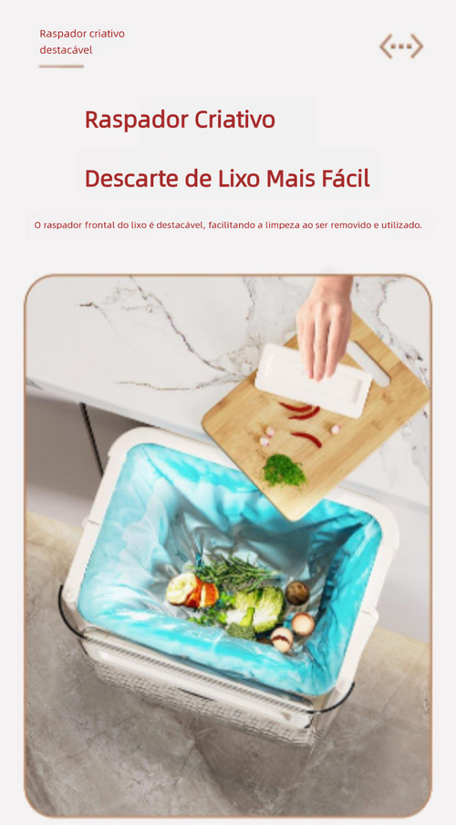 Lixeira de Parede para Cozinha, Dobrável, Recipiente para Resíduos Orgânicos, Armazenamento em Espaço Estreito, Fixação Adesiva sem Marcas, Ideal para Armários e Banheiros