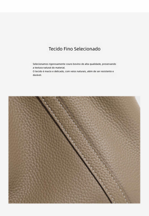 Bolsa balde de couro genuíno