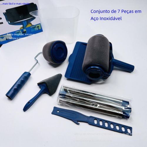 Rolo de pintura de esponja sem costura conjunto multifuncional cinco em um