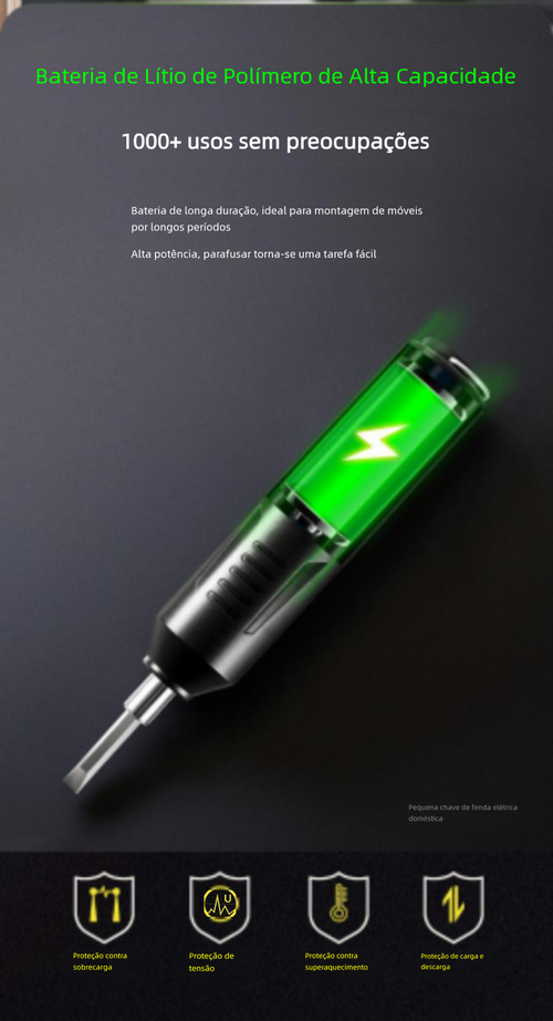 Chave de Fenda Elétrica Sem Fio Mini 3,6V, Bateria 2000mAh, Furadeira Multifuncional Doméstica com Brocas