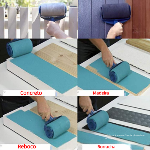 Rolo de pintura de esponja sem costura conjunto multifuncional cinco em um